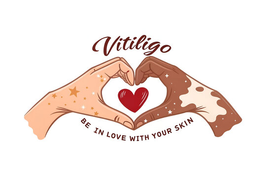 Vitilgo awareness hands heart love your skin - Powered by Adobe