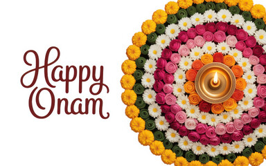 Happy Onam Isolated on transparent background, Generative ai.
