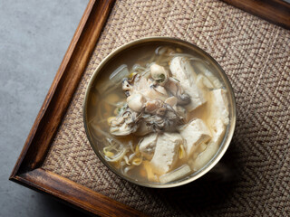 Oyster hangover soup, Korean food