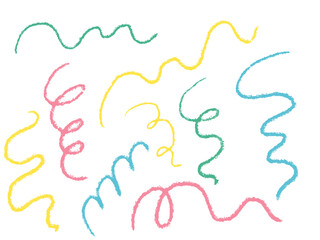 手描きあしらいセット　リボン　カラフル