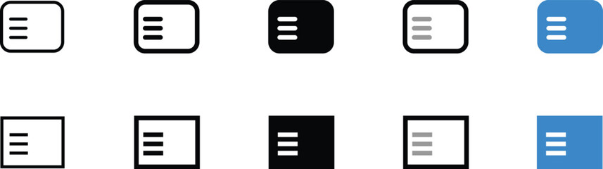 Set of Vector List Icons in Various Colors and Styles