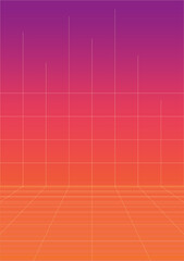 Gradient Grid A mesmerizing gradient, blending warm orange hues into cool purples, forms a futuristic grid, creating a dynamic and abstract visual.