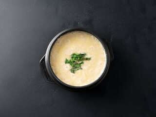 Hand-pulled Dough Soup with Perilla Seeds