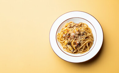 cockle Oil Pasta on a Plate