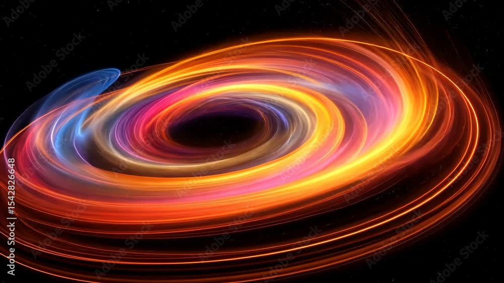 Poster abstract swirling design with vibrant colours and sparkling particles