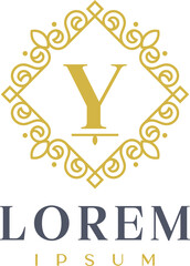 Luxury Diamond Decorative Letter Y Logo Template