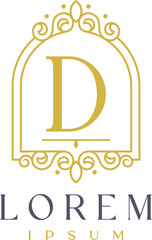 Luxury Frame Decor Letter D Logo Template