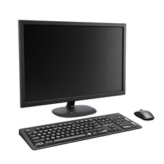 Black desktop computer keyboard and mouse
