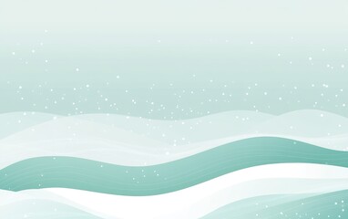 Light teal, soft waves, subtle snowfall