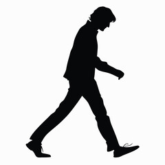 silhouette walkings on white background