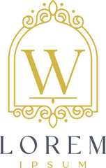 Luxury Frame Decor Letter W Logo Template