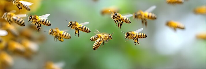 photo of apiculture with honeybees and beeswax honeycomb in beehive