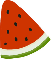 Minimal Doodle Cute Watermelon Slice – Hand-drawn Summer Fruit Illustration