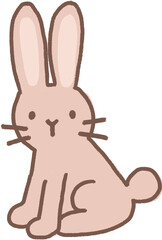 Cute Sitting Bunny – Hand-drawn Doodle Rabbit Illustration