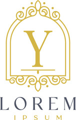Luxury Frame Decor Letter Y Logo Template