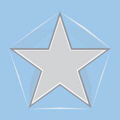 Obraz premium 3D Silver Star with Crystal Geometric Effect on Blue Background