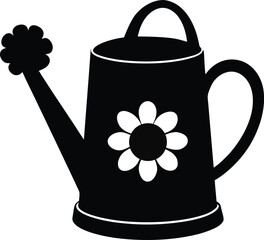 cute watering can vector silhouette art and illustration