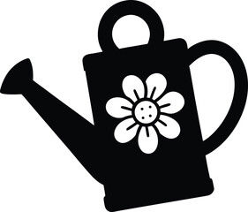 cute watering can vector silhouette art and illustration