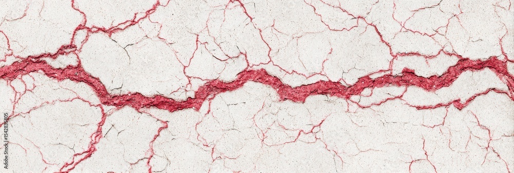 Aufkleber Crackled Red Lightning Veins on a Minimal Background Creating a Striking Visual Effect With Intricate Details and Texture