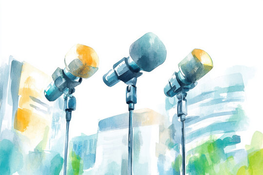 world sports journalists day. Watercolor style., copy space for text.
 