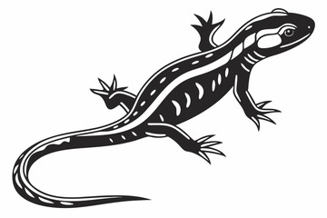 Fototapeta premium salamander sihouette black vector
