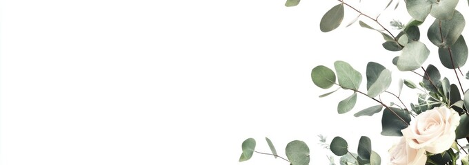 Delicate floral arrangement with eucalyptus and pastel roses