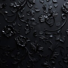 Ornate black floral pattern