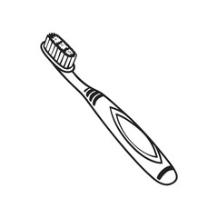 Toothbrush vector colouring book line art