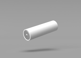 Single AA Battery Mockup on Gray Background