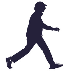 silhouette walkings on white background