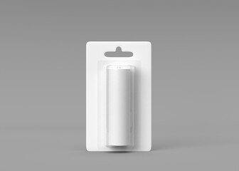 Blank AA Battery Product in Retail Packaging Mockup
