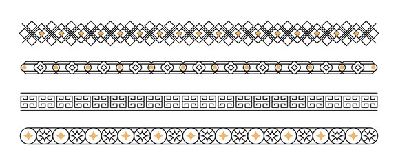 Flat design chinese border ornament