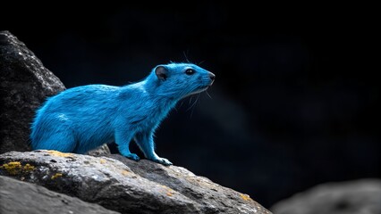 chipmunk on a rock Majestic Blue Deer Stands on a Rock Hillside at Night