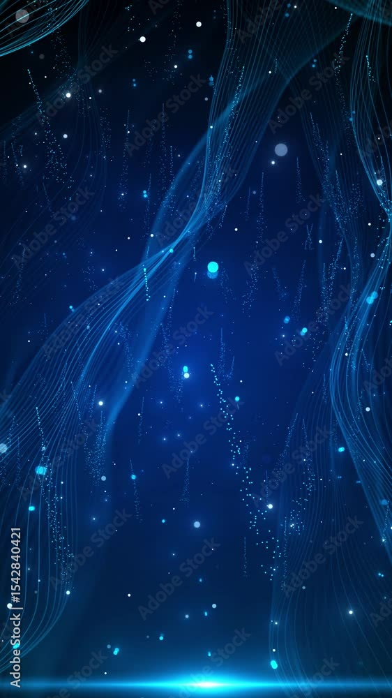 Poster 4k digital cyberspace particles data network crypto currency, big data, block chain technology. line
