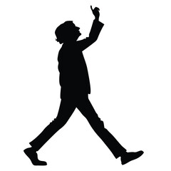 silhouette walkings on white background