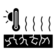 drought, extreme heat glyph icon