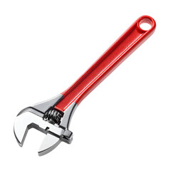 Red Adjustable Wrench Tool, Metal Grip, Repairing Equipment