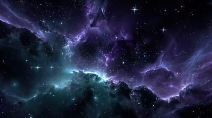 Obraz premium Deep space nebula with vibrant colors and twinkling stars