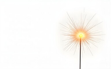 Sparkler Isolated on Transparent Background. High quality