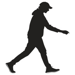 silhouette walkings on white background