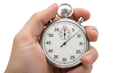Hand holding stopwatch time management