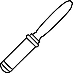 flathead screwdriver outline vector illustration line art