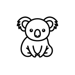 Obraz premium Cute koala icon in black line style
