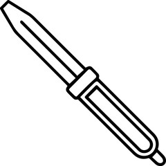 flathead screwdriver outline vector illustration line art