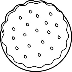 cookie outline coloring book page line art vector illustration