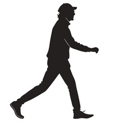 silhouette walkings on white background