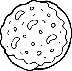cookie outline coloring book page line art vector illustration