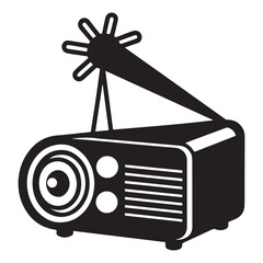 Vintage Radio Projector Retro Design, Classic Style, Unique Audiovisual Device