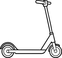 electric scooter outline vector illustration line art