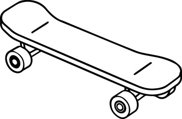 skateboard outline coloring book page line art vector illustration digital drawing